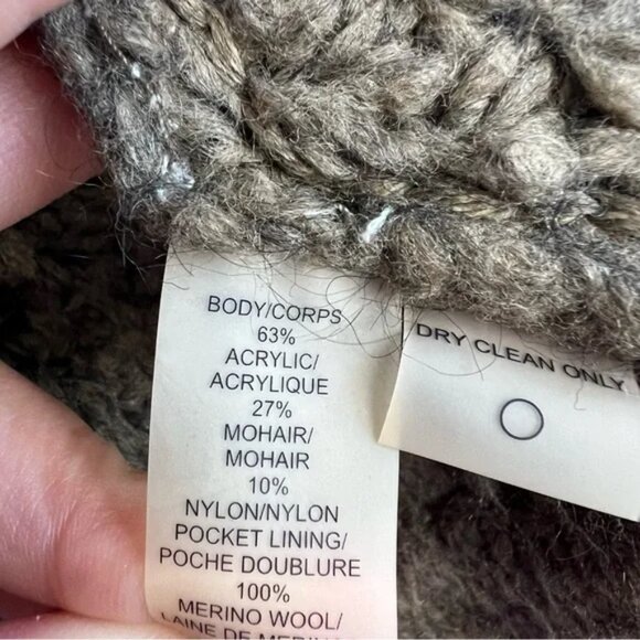 Magaschoni Mohair Wool Knit Cardigan Coat Cowl Neck One Button Sweater Jacket - Picture 8 of 8